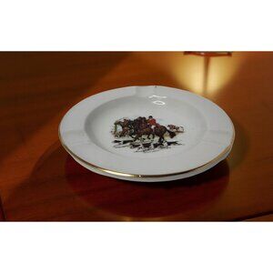 vintage ambassador ware england equestrian fox hunt themed stoneware white with